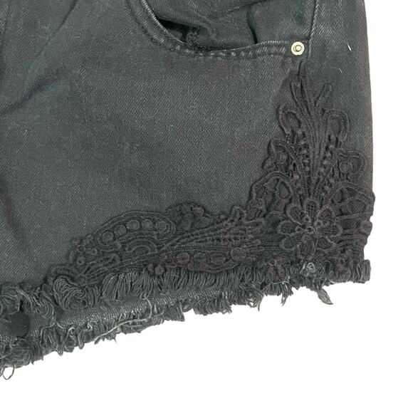 Forever 21 Black‎ Denim Decorative Cutoff Shorts Womens Size 30 Distressed - Picture 3 of 7